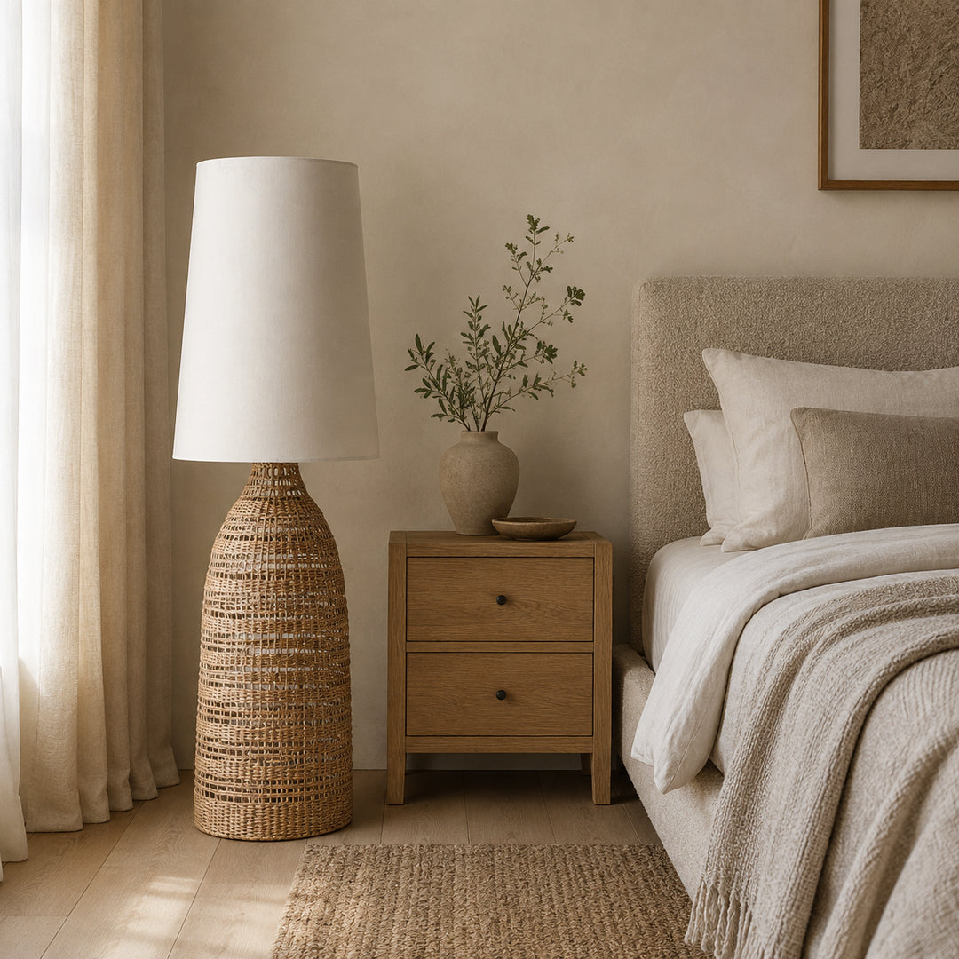 Ravlena Woven Rattan Floor Lamp 2