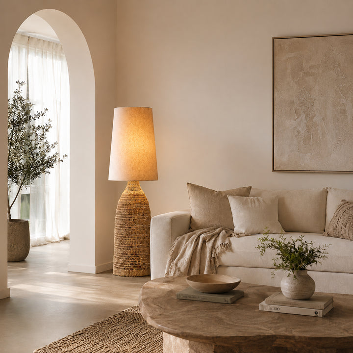 Ravlena Woven Rattan Floor Lamp 3