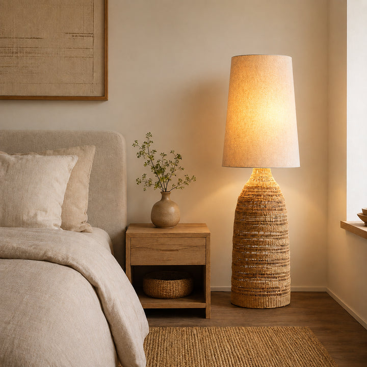 Ravlena Woven Rattan Floor Lamp 4
