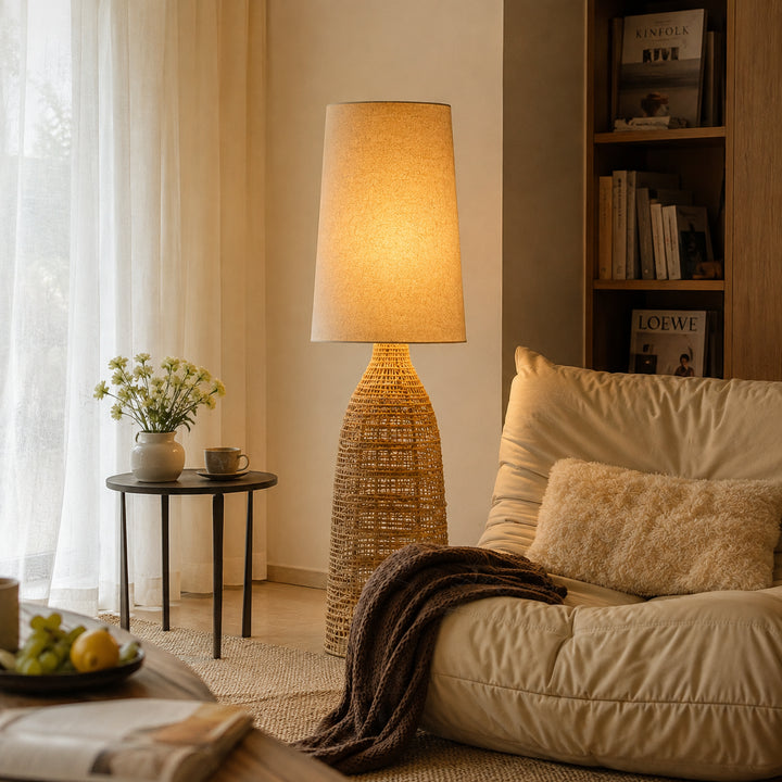 Ravlena Woven Rattan Floor Lamp 5