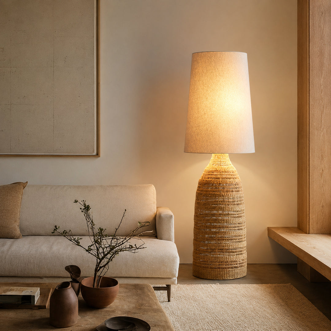 Ravlena Woven Rattan Floor Lamp 6