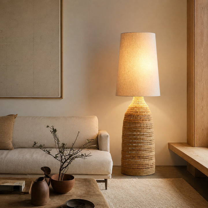 Ravlena Woven Rattan Floor Lamp 6