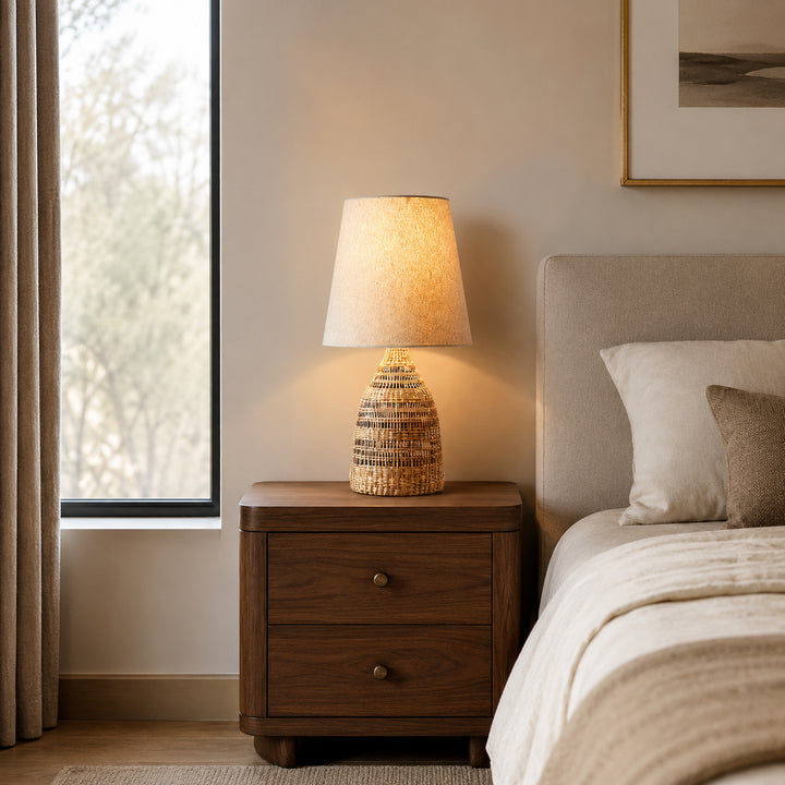 Ravlena Woven Rattan Table Lamp 1