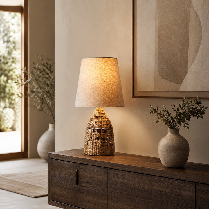 Ravlena Woven Rattan Table Lamp 2