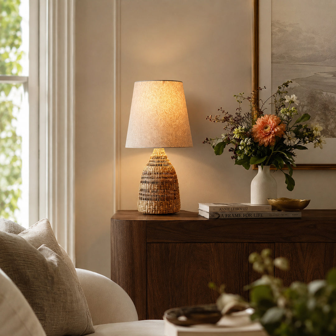 Ravlena Woven Rattan Table Lamp 4