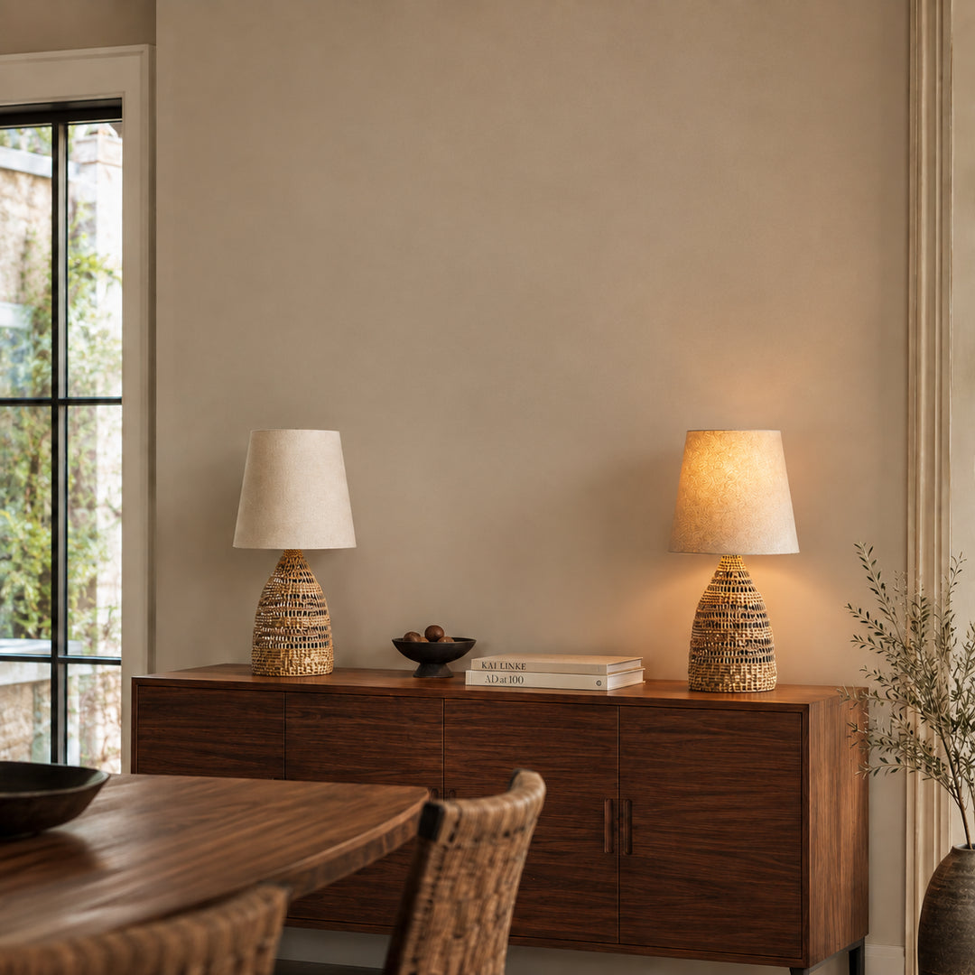 Ravlena Woven Rattan Table Lamp 6