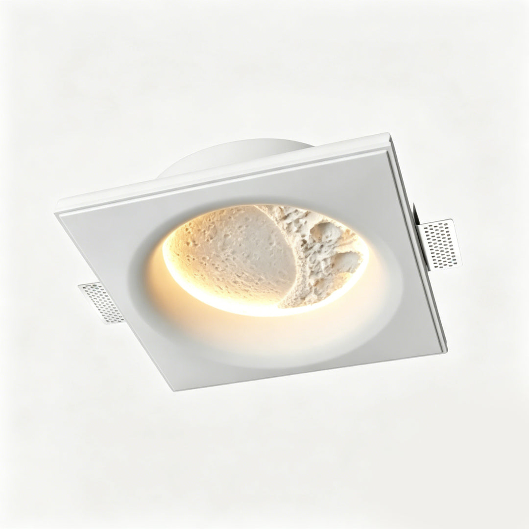 Recessed Lunar Crater Plaster Sconce 12