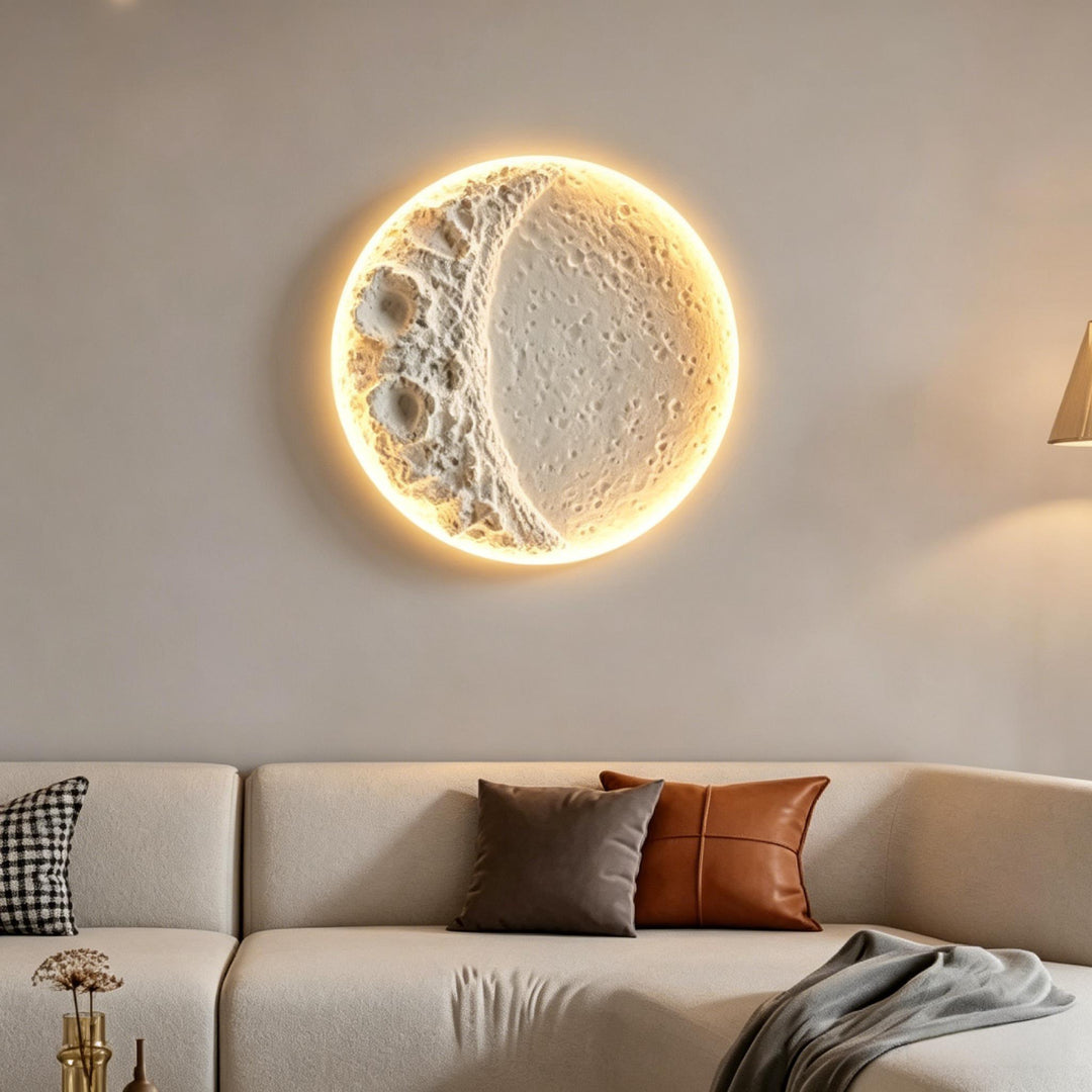 Recessed Lunar Crater Plaster Sconce 5