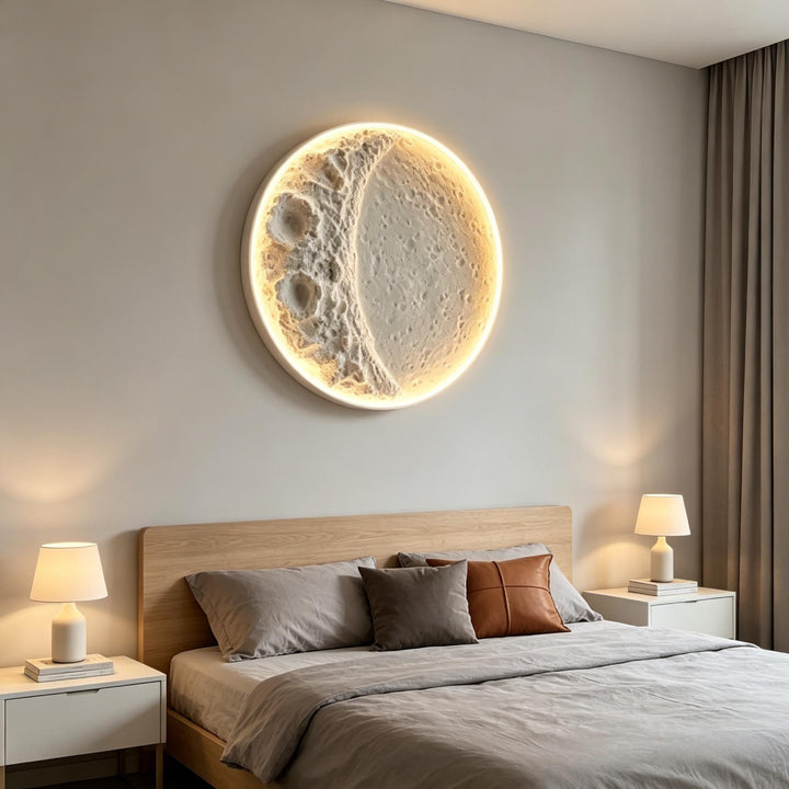 Recessed Lunar Crater Plaster Sconce 6