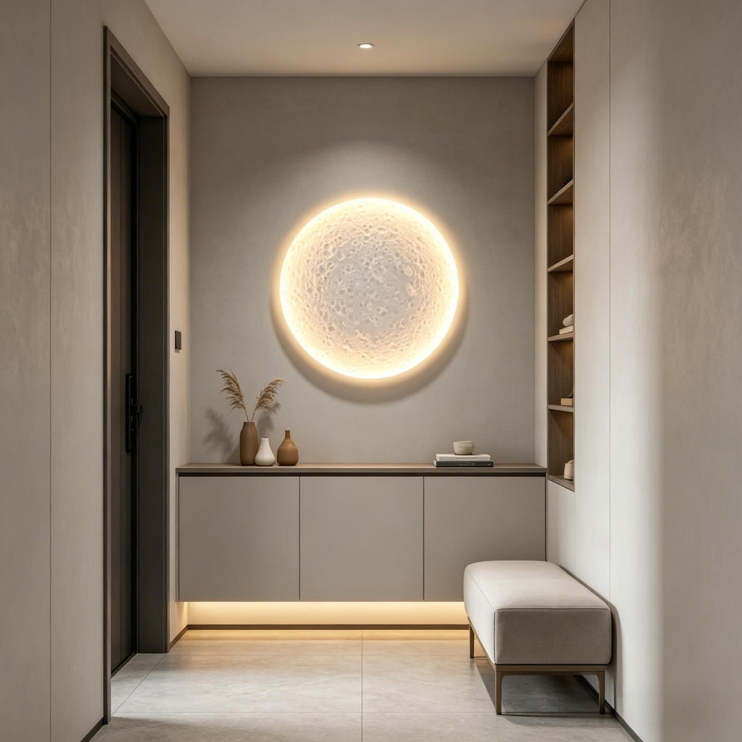 Recessed Lunar Plaster Wall Sconce 8