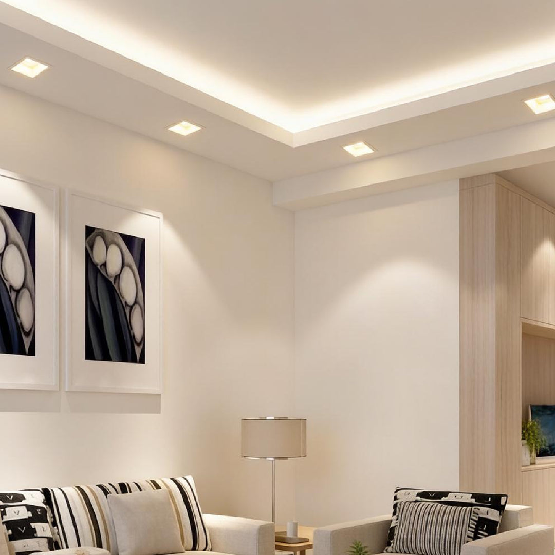 Recessed Square Plaster Ceiling Lamp 2