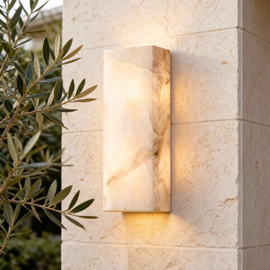 Rectangular Alabaster Wall Sconce 10