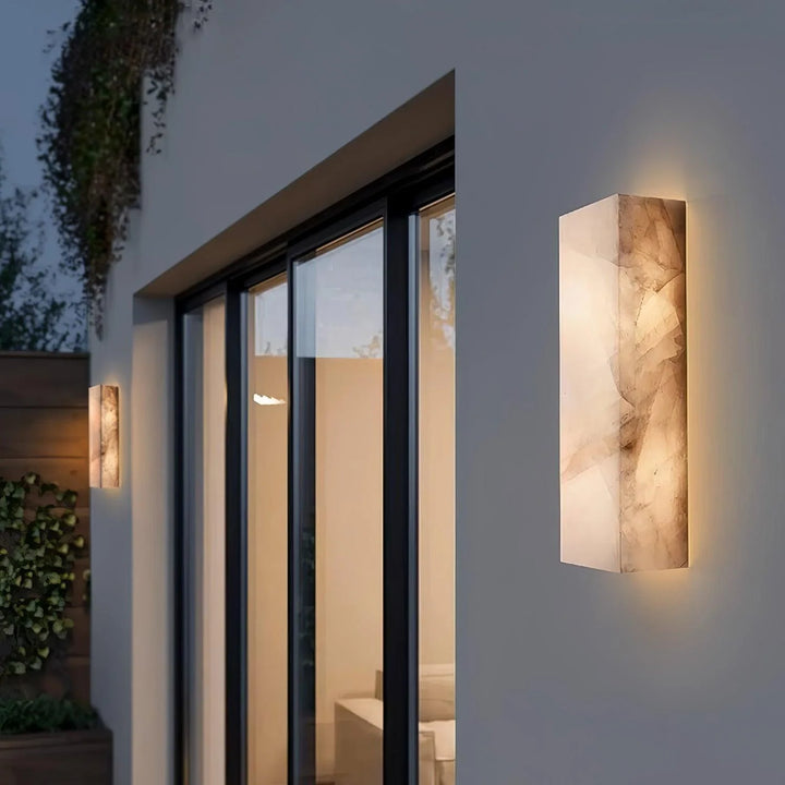 Rectangular Alabaster Wall Sconce 2