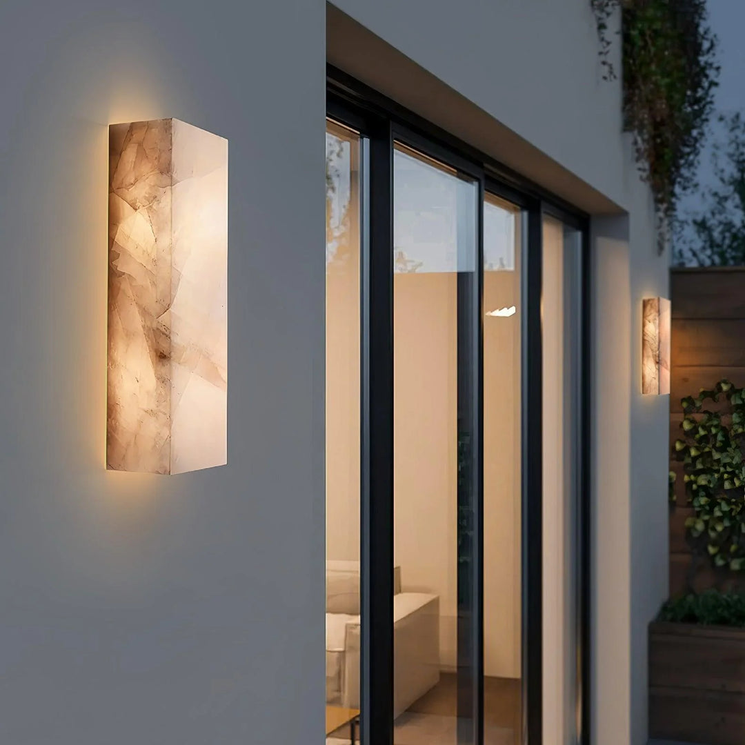 Rectangular Alabaster Wall Sconce 4