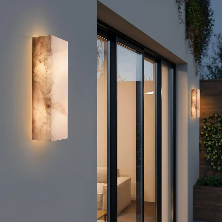 Rectangular Alabaster Wall Sconce 4