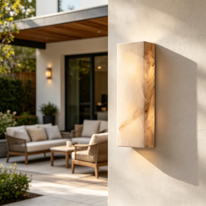Rectangular Alabaster Wall Sconce 7
