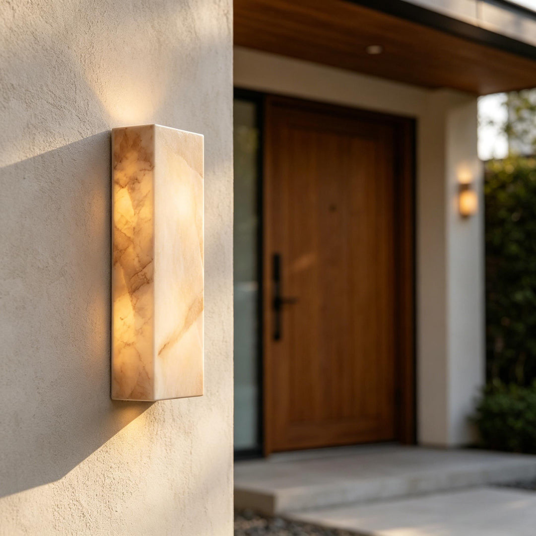 Rectangular Alabaster Wall Sconce 8