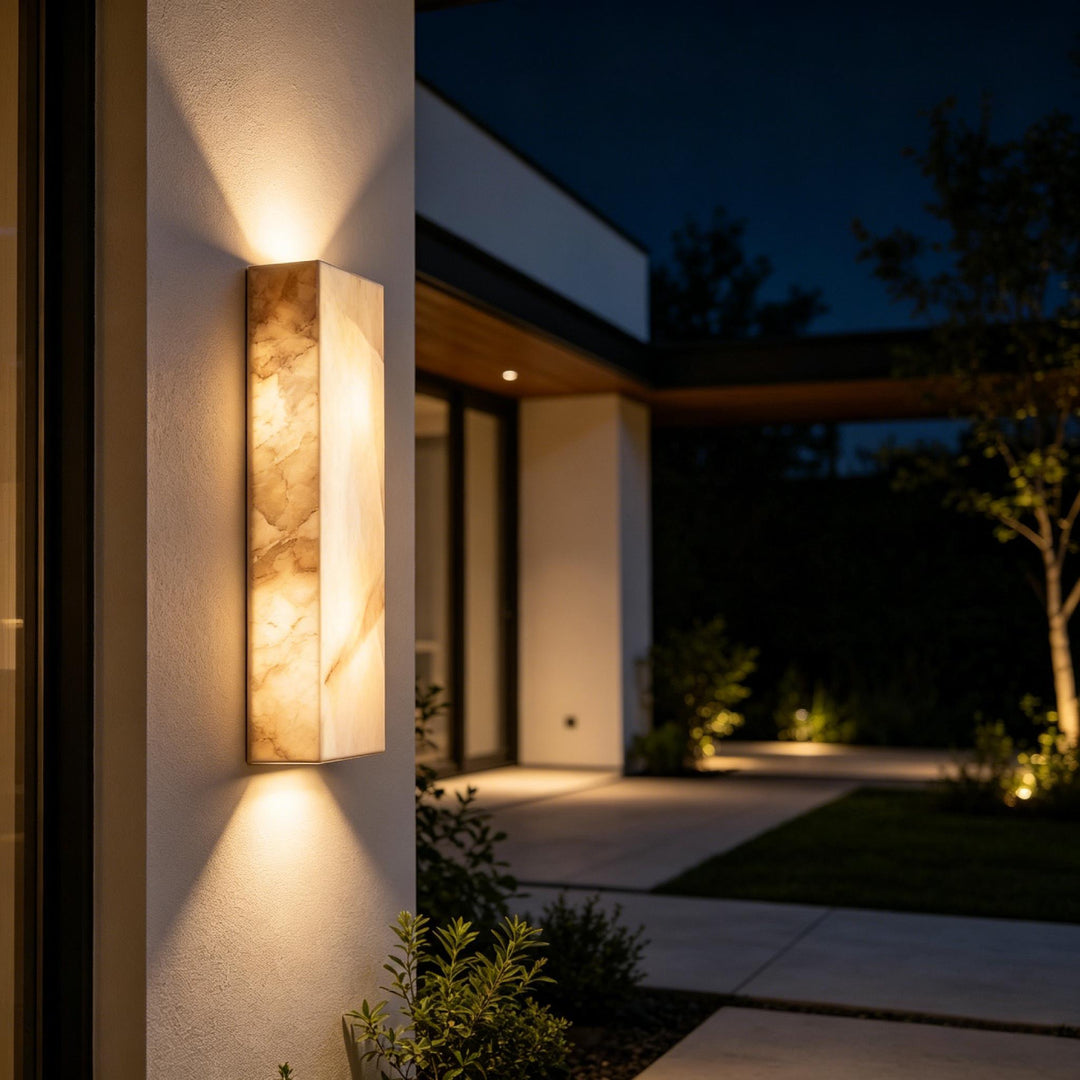 Rectangular Alabaster Wall Sconce 9