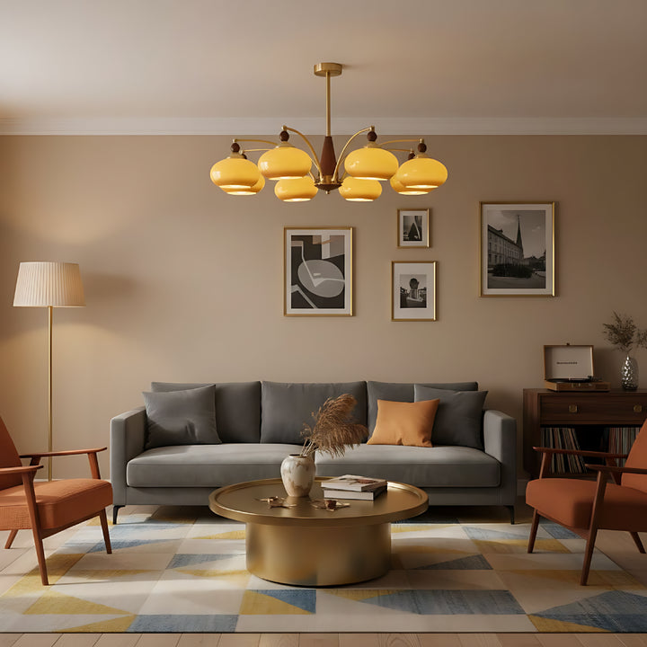 Retro Amber Chandelier
