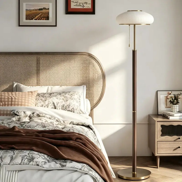 Retro Pleated Glass Floor Lamp 13