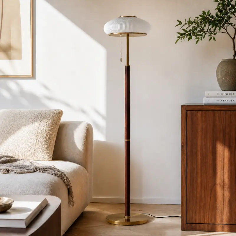 Retro Pleated Glass Floor Lamp 6