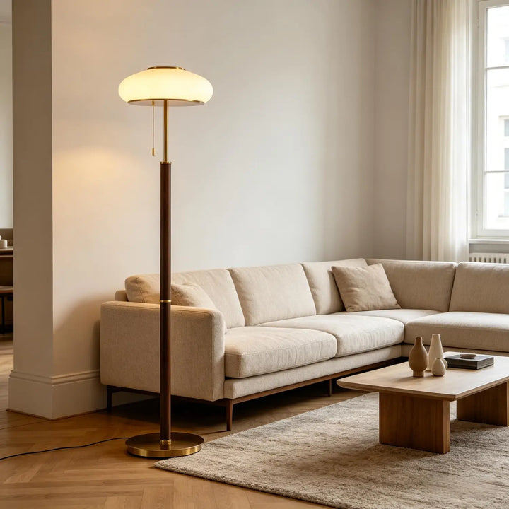 Retro Pleated Glass Floor Lamp 7