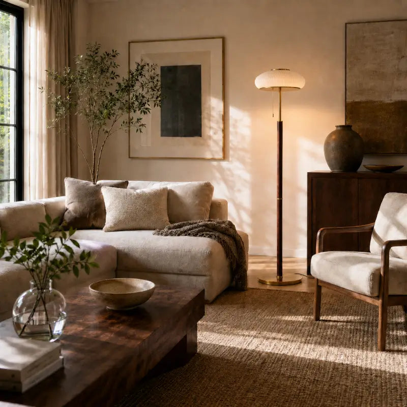 Retro Pleated Glass Floor Lamp 9