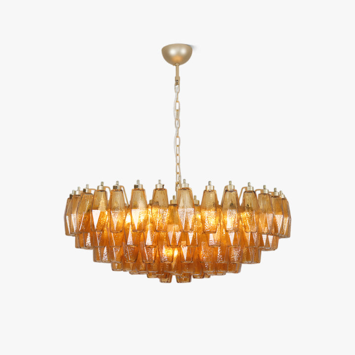 Rhombus Amber Murano Glass Chandelier 1
