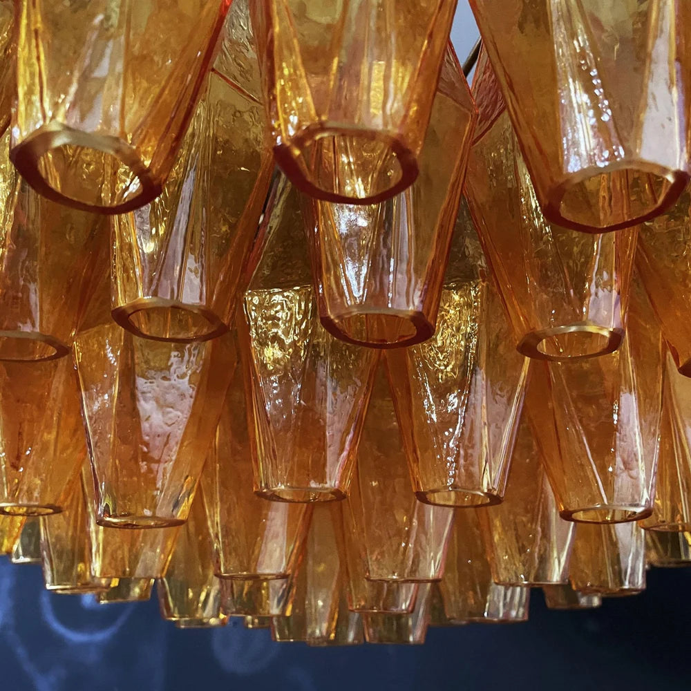 Rhombus Amber Murano Glass Chandelier 8