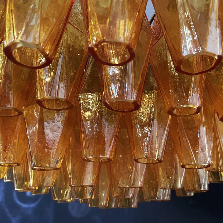 Rhombus Amber Murano Glass Chandelier 8
