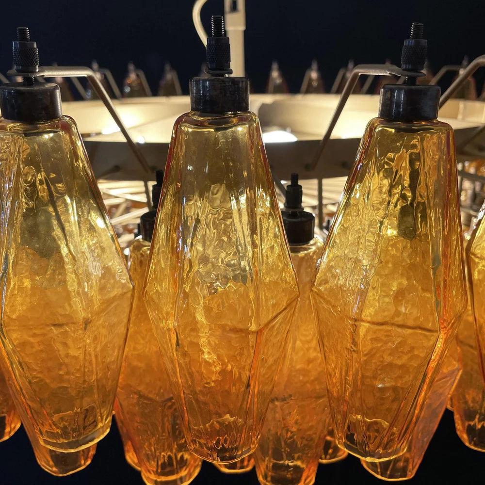 Rhombus Amber Murano Glass Chandelier 9