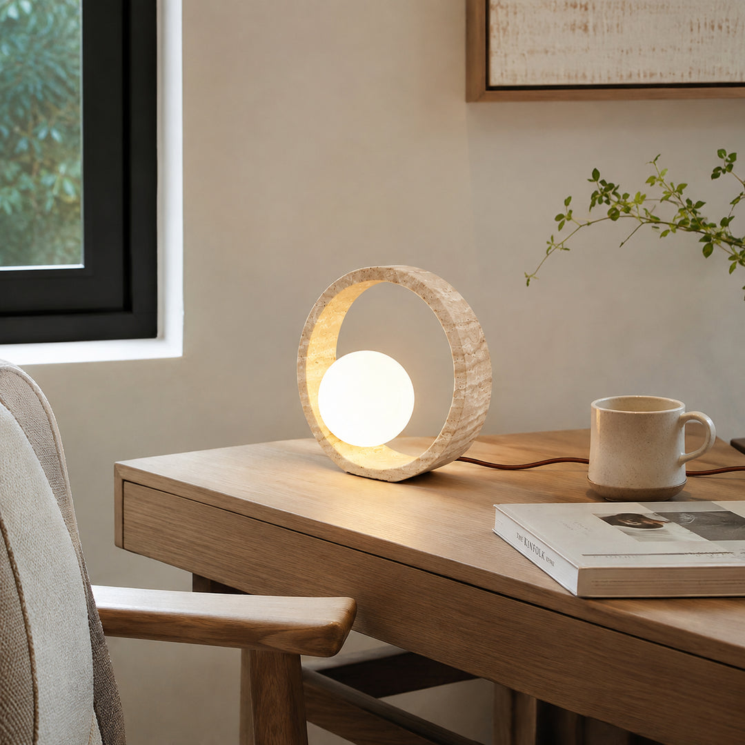 Rivorla Travertine Ring Table Lamp 1