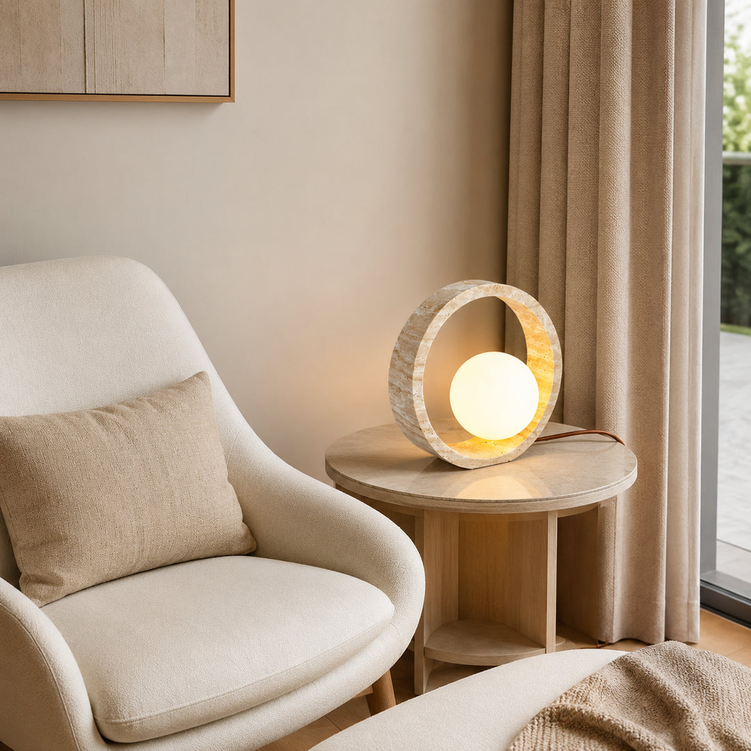 Rivorla Travertine Ring Table Lamp 3