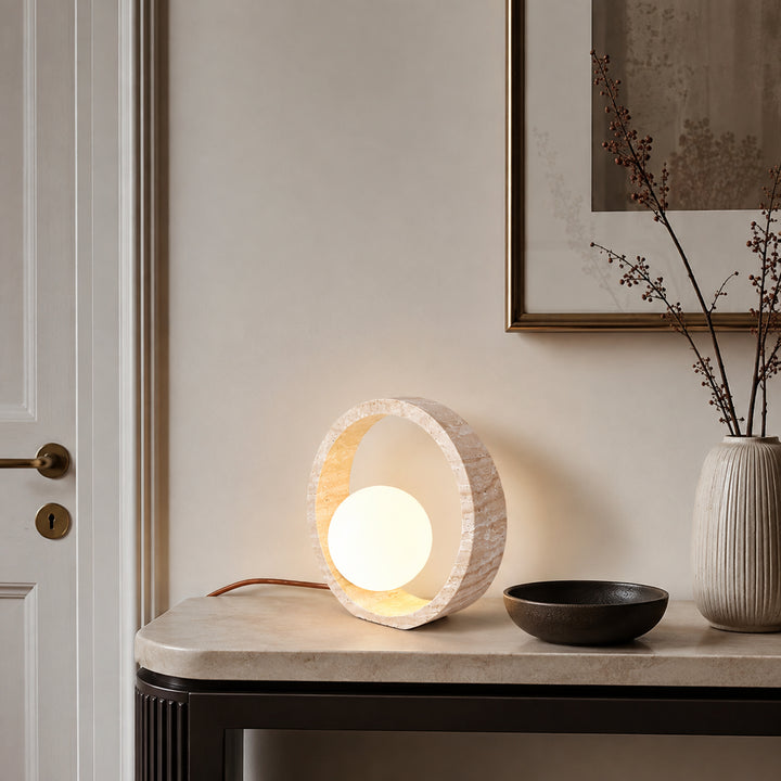 Rivorla Travertine Ring Table Lamp 4