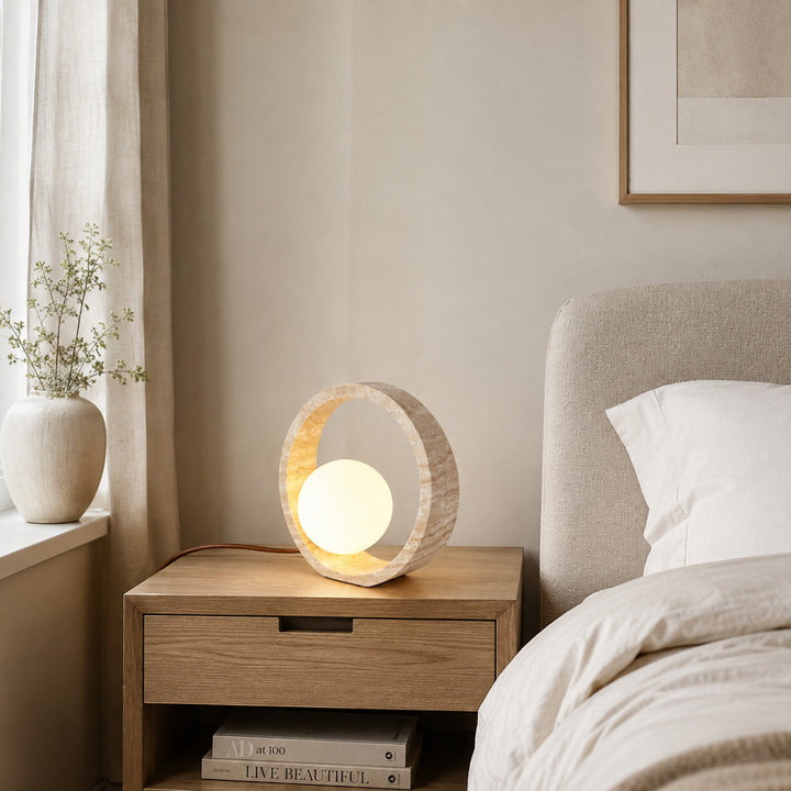 Rivorla Travertine Ring Table Lamp 5