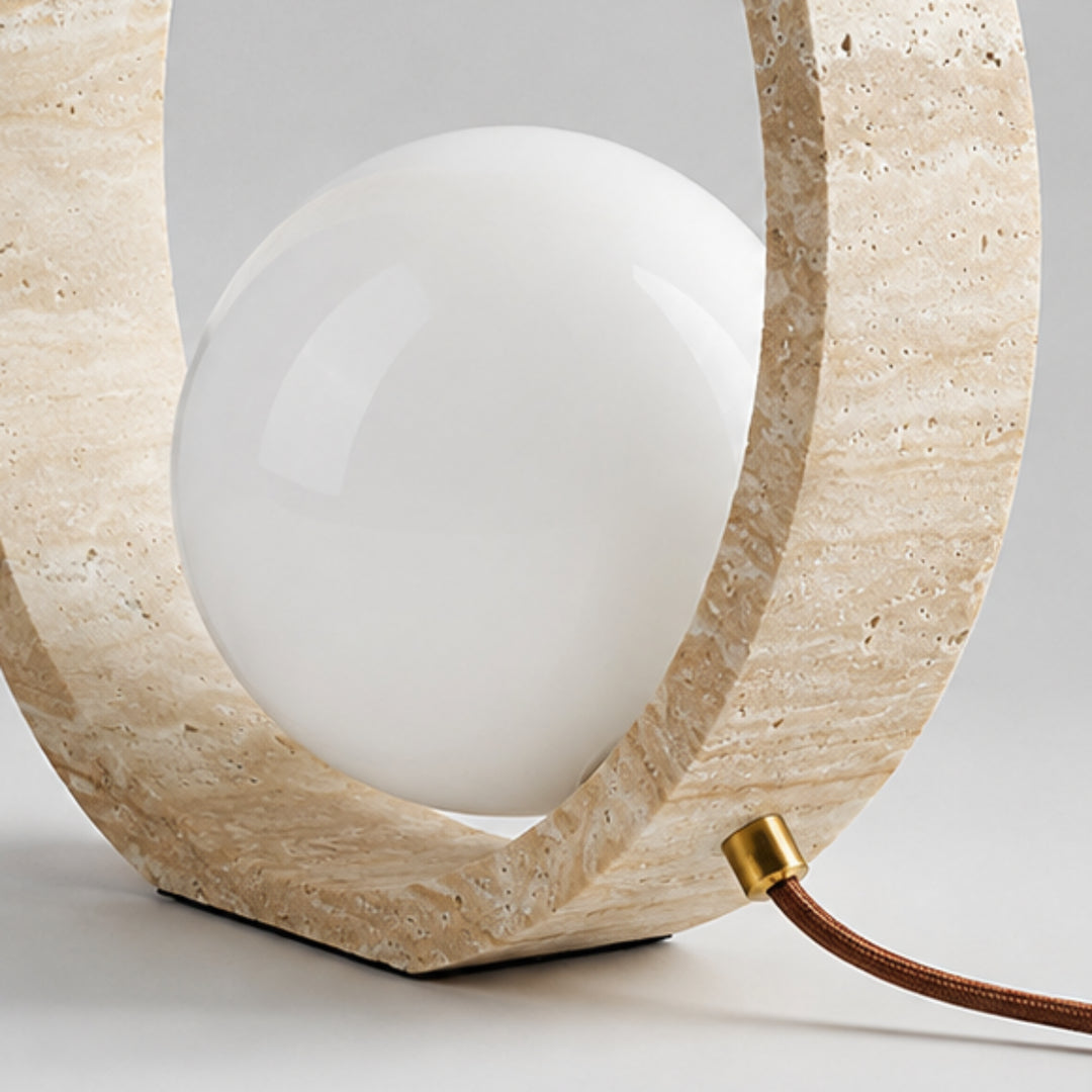 Rivorla Travertine Ring Table Lamp 7