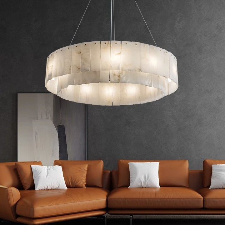 Lustre en albâtre de roche