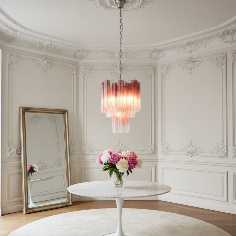 Rosa Murano Glass Chandelier 2
