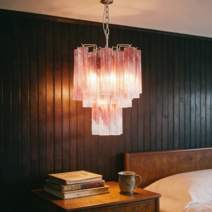 Rosa Murano Glass Chandelier 4