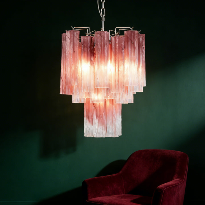 Rosa Murano Glass Chandelier 5