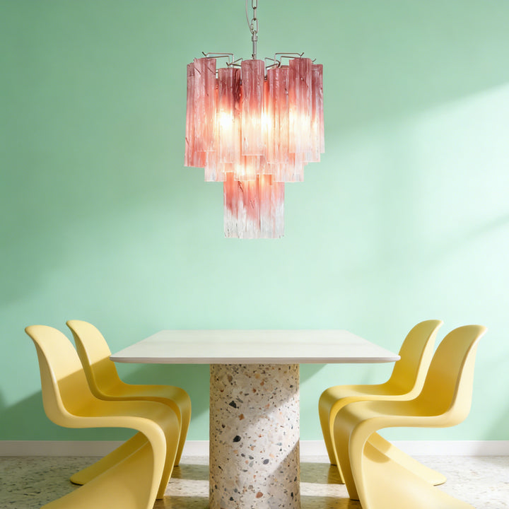 Rosa Murano Glass Chandelier 6