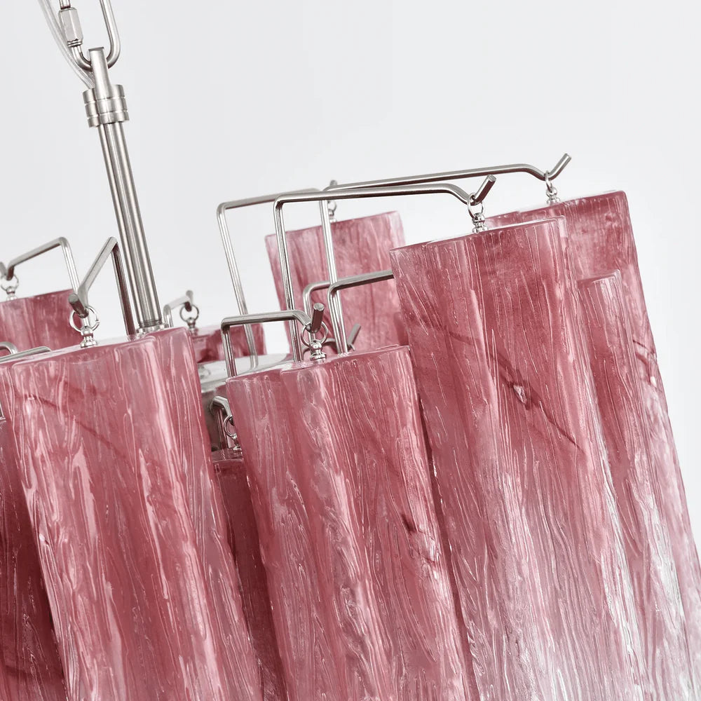 Rosa Murano Glass Chandelier 8