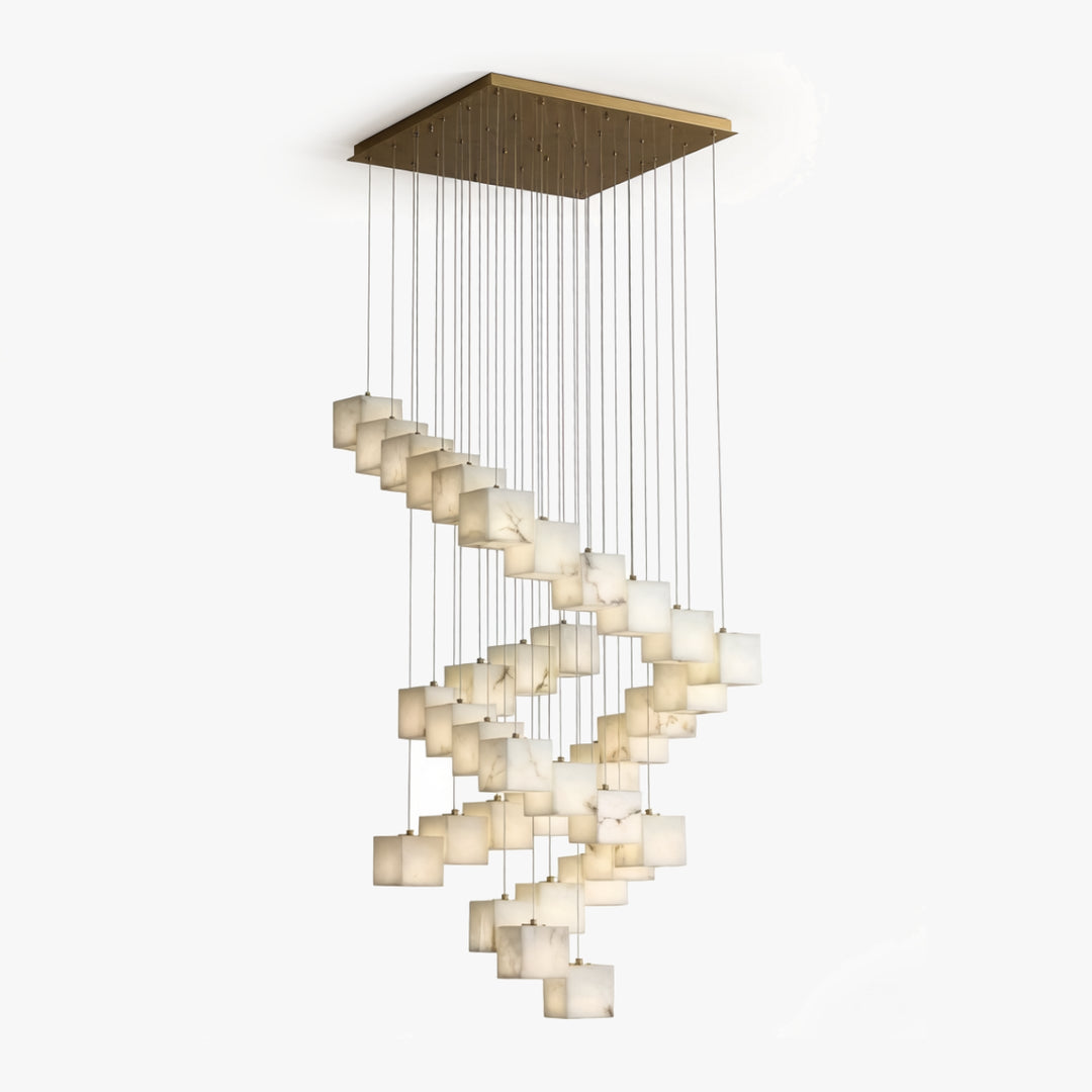 Rotation Alabaster Box Chandelier 1