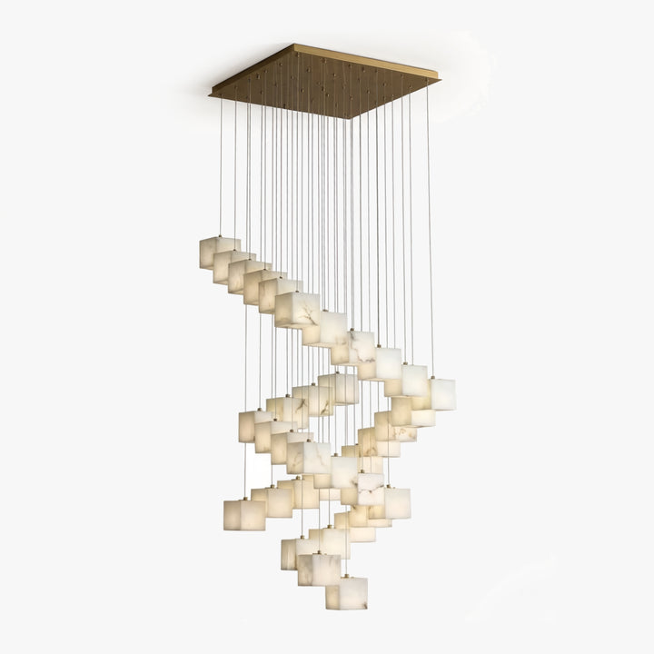 Rotation Alabaster Box Chandelier 1