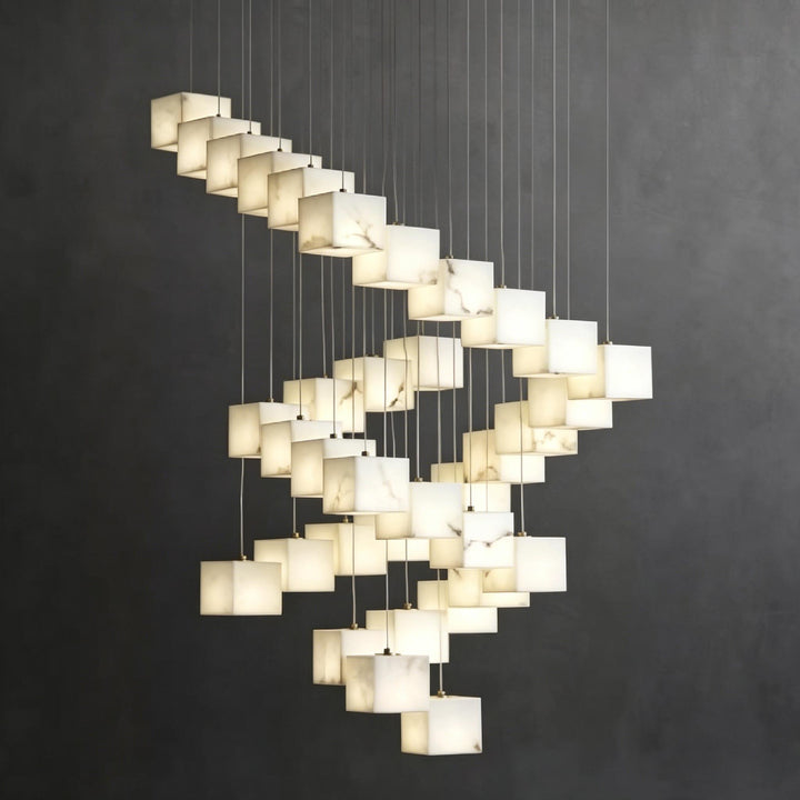 Rotation Alabaster Box Chandelier 2