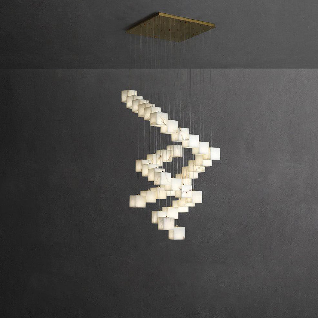 Rotation Alabaster Box Chandelier 4