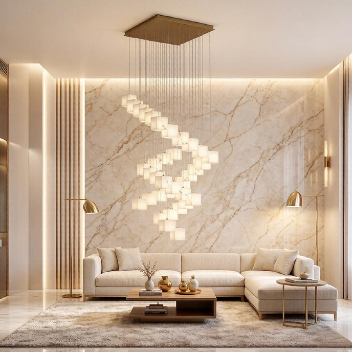 Rotation Alabaster Box Chandelier 6