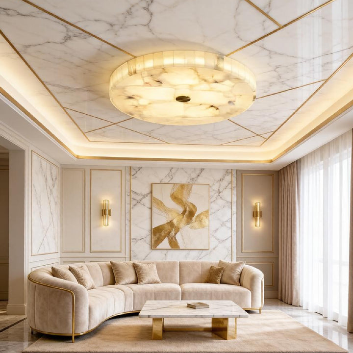 Round Alabaster Ceiling Lamp 10