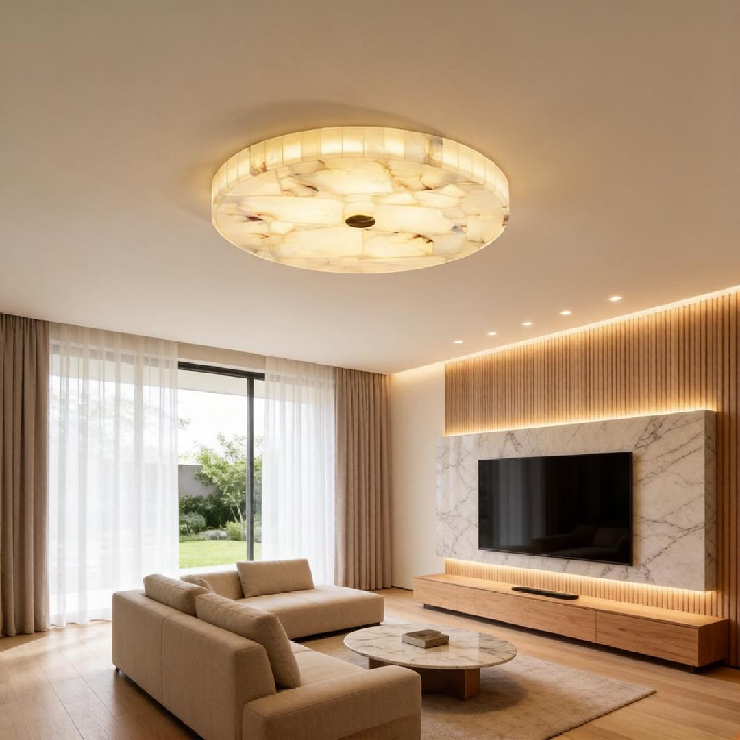 Round Alabaster Ceiling Lamp 11