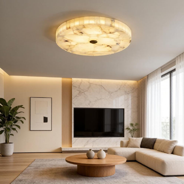Round Alabaster Ceiling Lamp 12